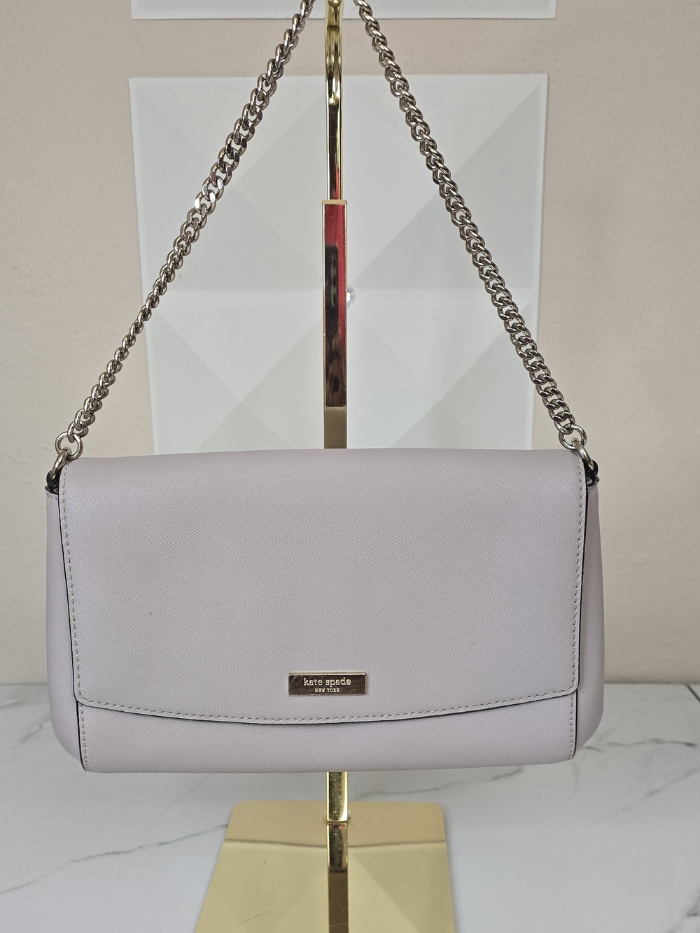 Kate Spade New York Blush Pink Saffiano Leather Chain Shoulder Bag